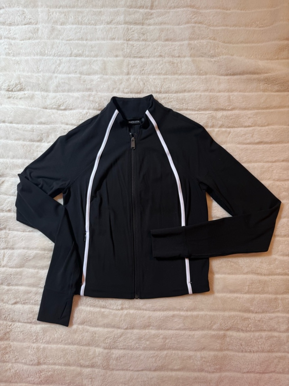 Athleta Zip-Front Active Jacket with White Trim
